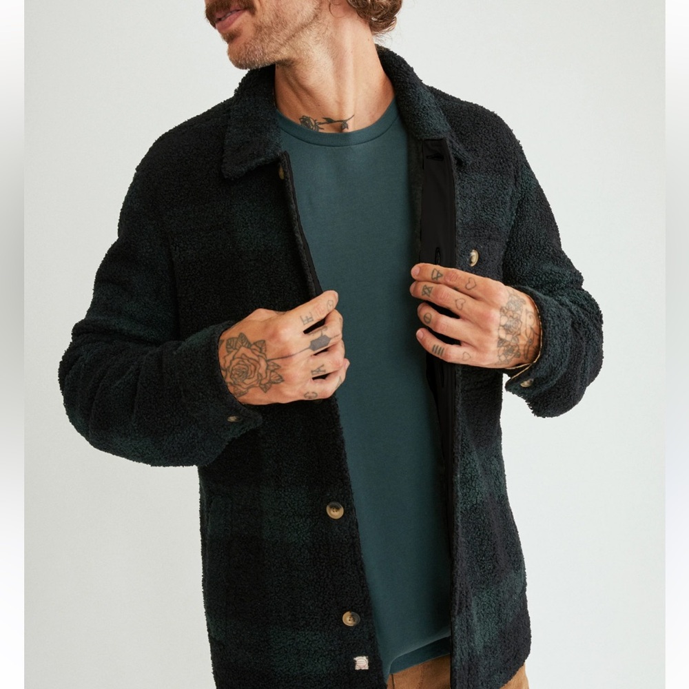 Marine Layer Sherpa Plaid Overshirt